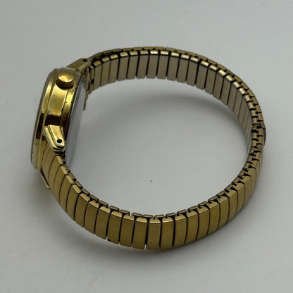 23mm Working Vintage Ladies Timex Indiglo Gold Plated Quartz Watch New Battery