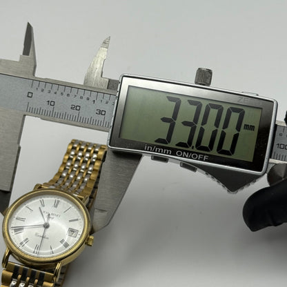 Jean Renet Carleton Watch Vintage Two Tone Bracelet Quartz Date Dial Swiss 33mm