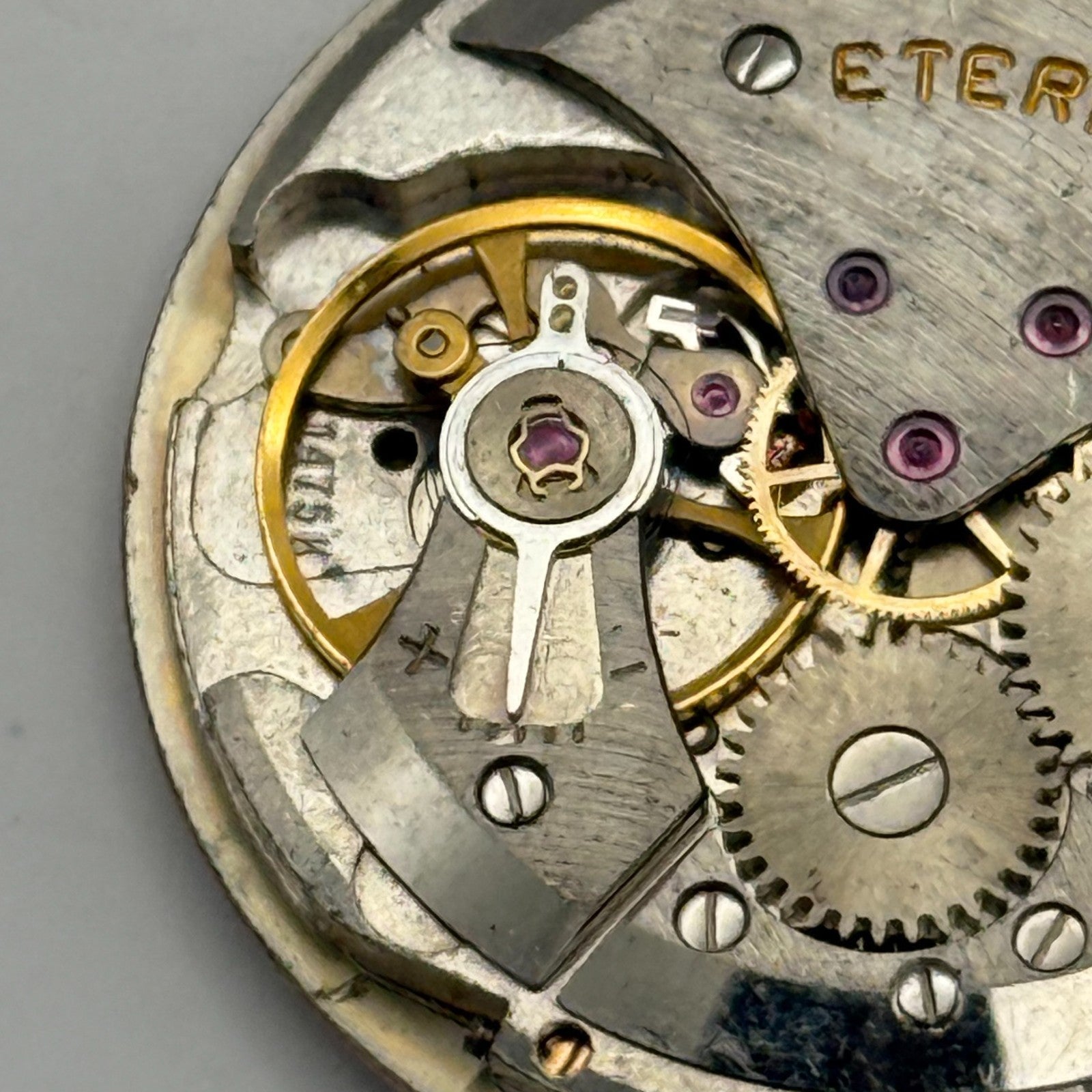 Eterna 1475K Watch Movement Garrard Manual Wind Vintage Swiss Parts 27.8mm