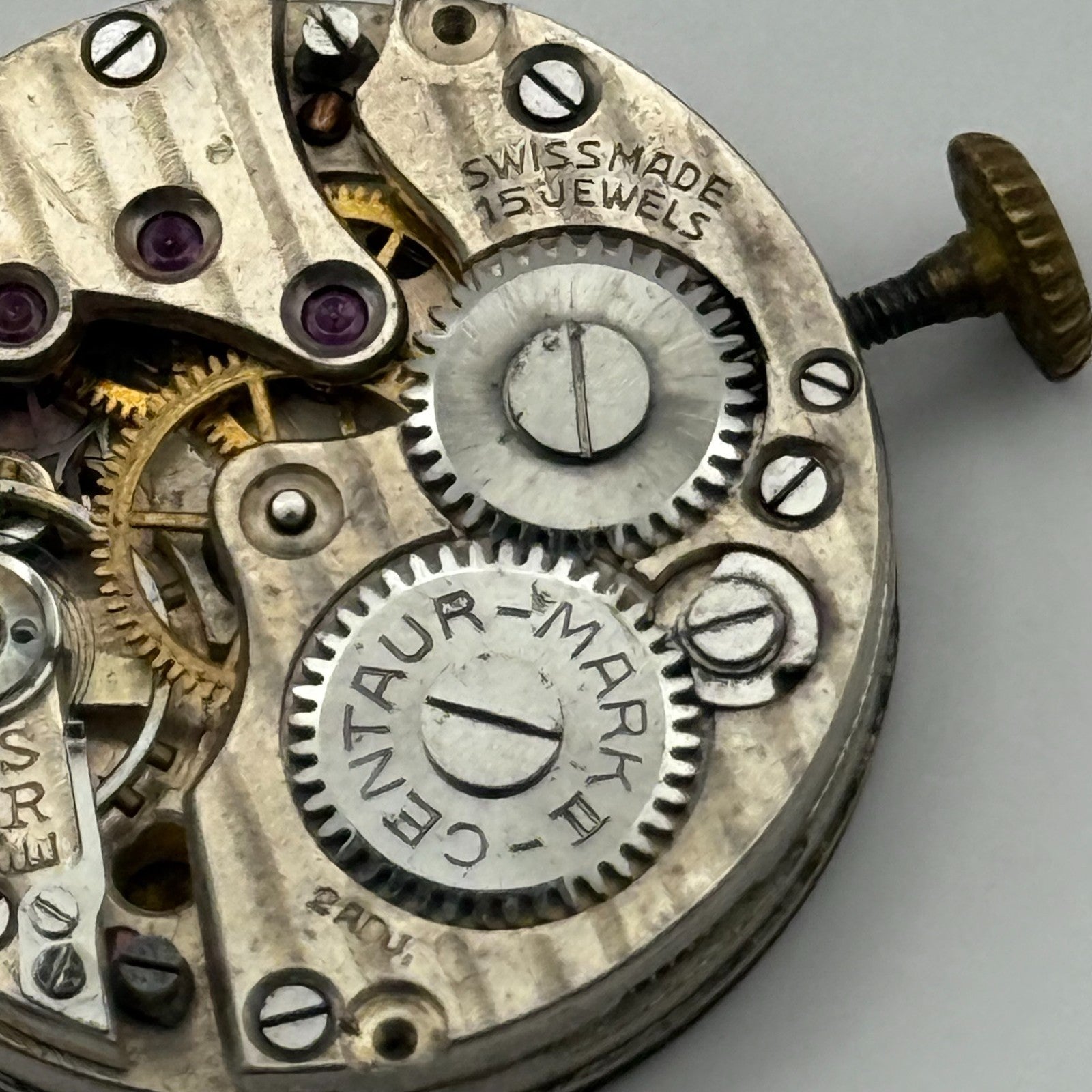 Centaur Mark II Watch Movement Running Manual Wind Vintage Parts Repair 23.6mm