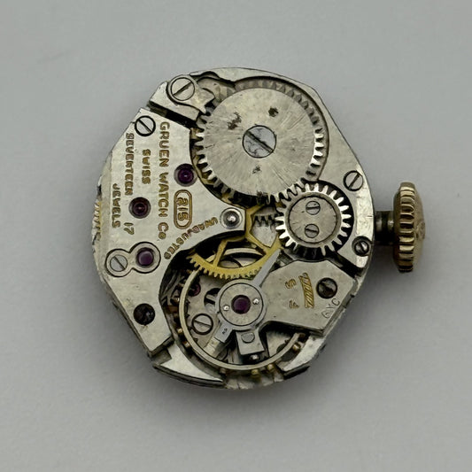 14.6mm Vintage Gruen Precision 215 Manual Wind Watch Movement PARTS REPAIR