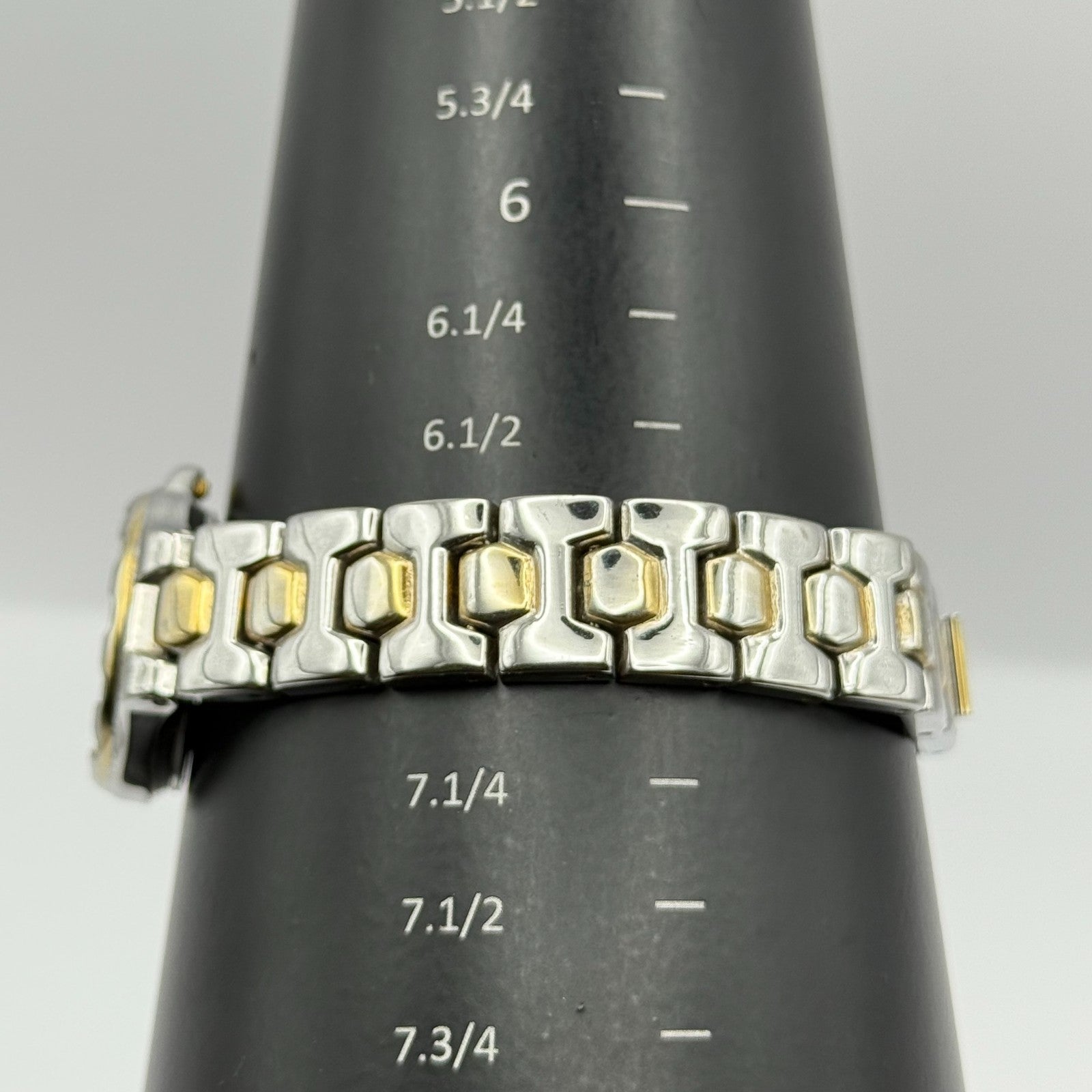 LS Louis Santini Ladies Quartz Watch Two Tone Bracelet Japan Working 24mm