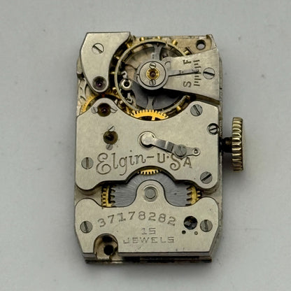 Running 1938 Vintage 18/0s Elgin 522 Model 1 American Watch Movement FOR PARTS
