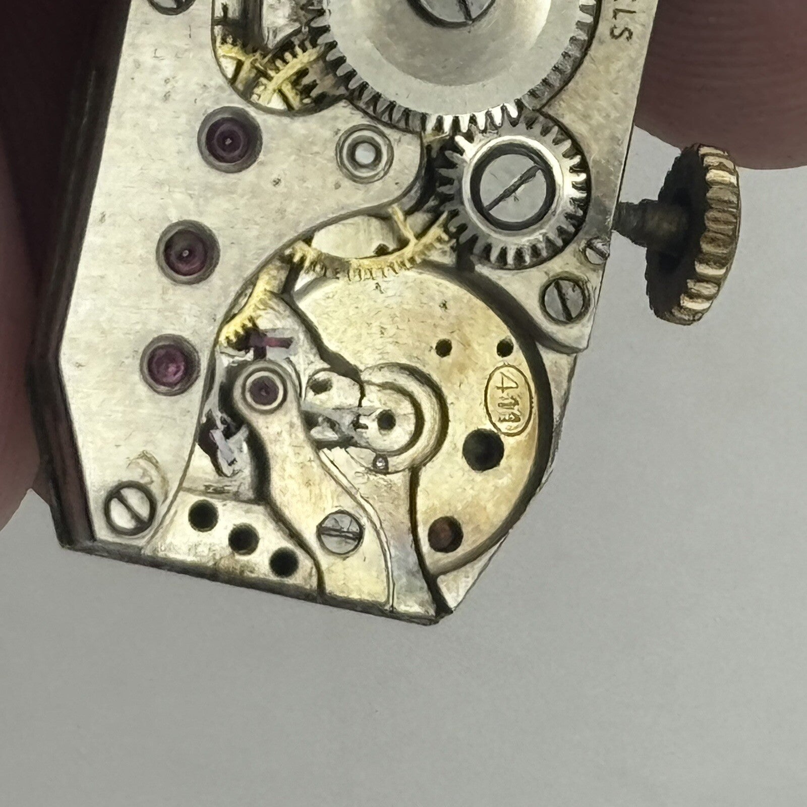 15.2mm Running Art Deco Cal 411 Tank Watch Movement Dial Hands Restoration