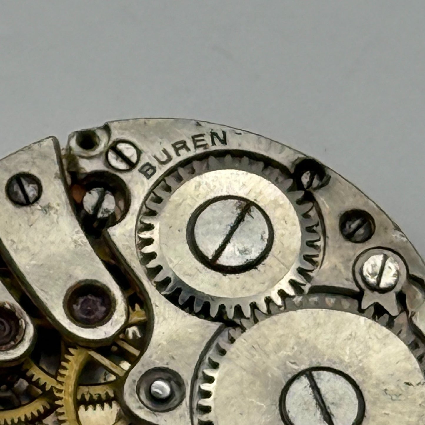 Buren 15 Jewels Trench Watch Movement Manual Wind Vintage Parts Repair 23.5mm