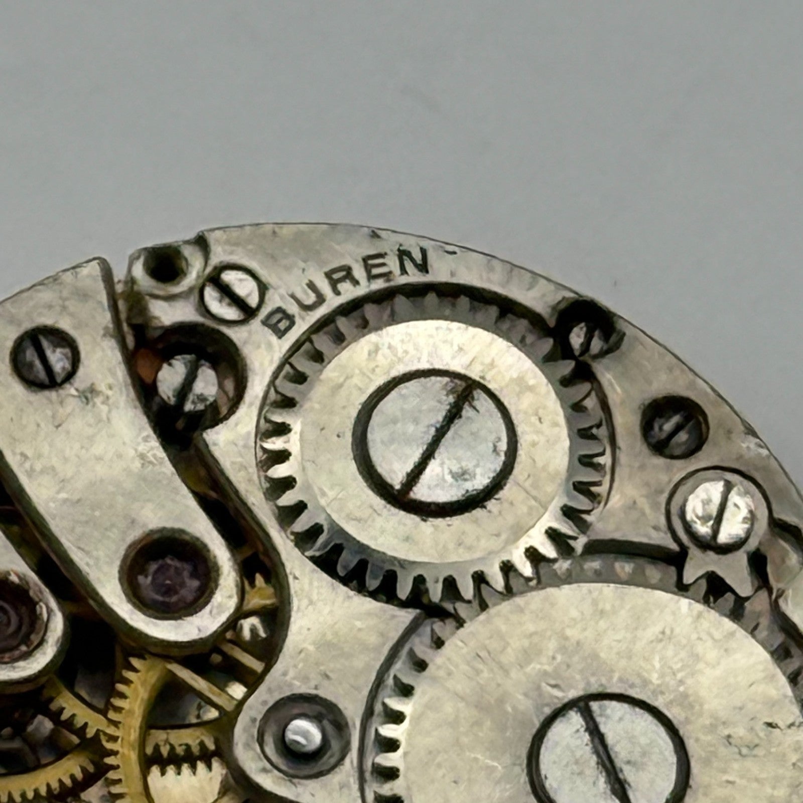 Buren 15 Jewels Trench Watch Movement Manual Wind Vintage Parts Repair 23.5mm