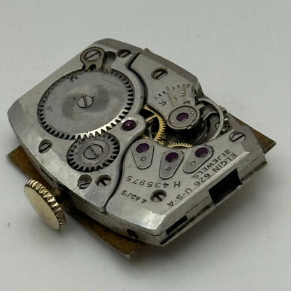 1950 Vintage 15/0s Lord Elgin 626 Model 2 American Watch Movement PARTS REPAIR