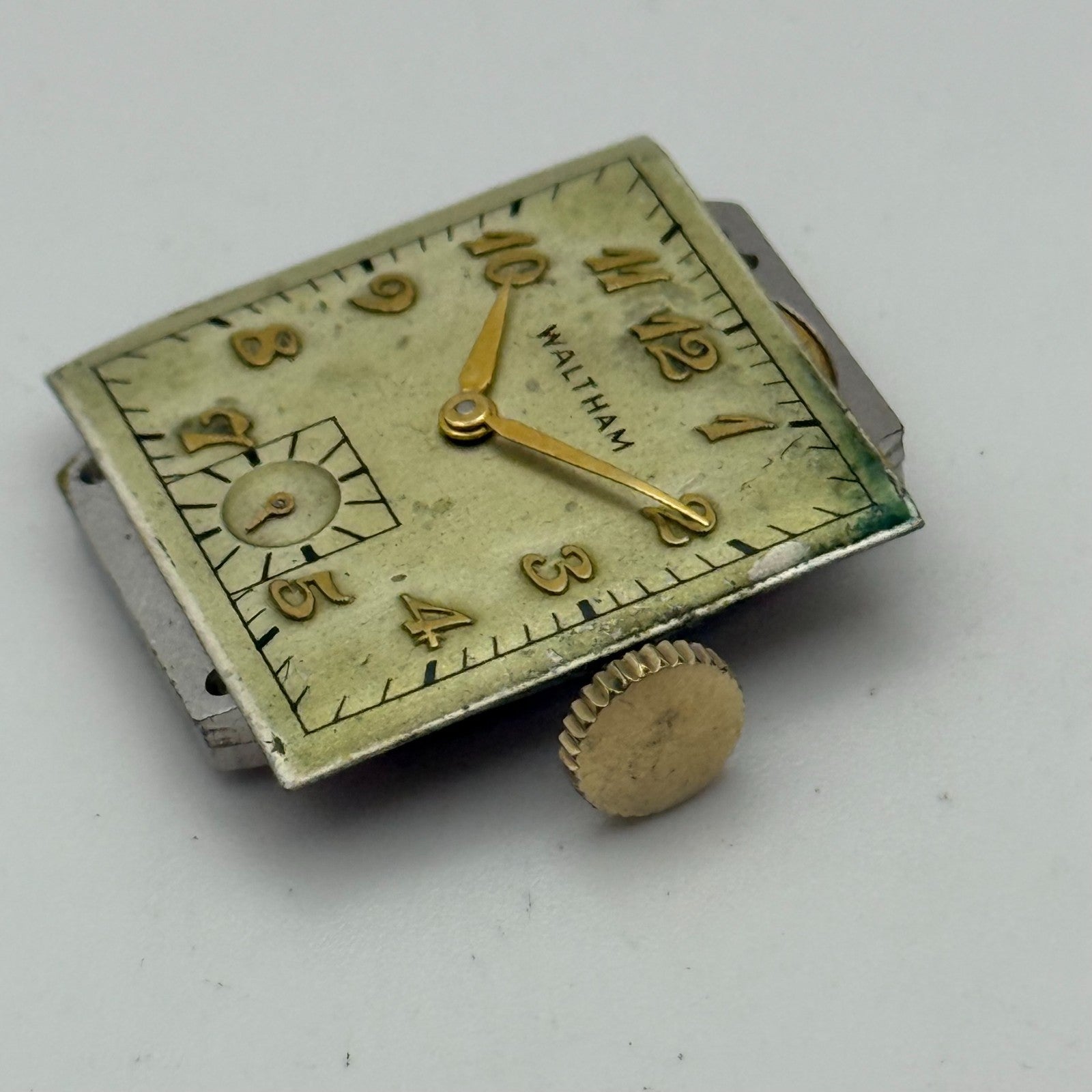Waltham 750-B American Tank Rectangle Sub Seconds Watch Movement Parts Repair