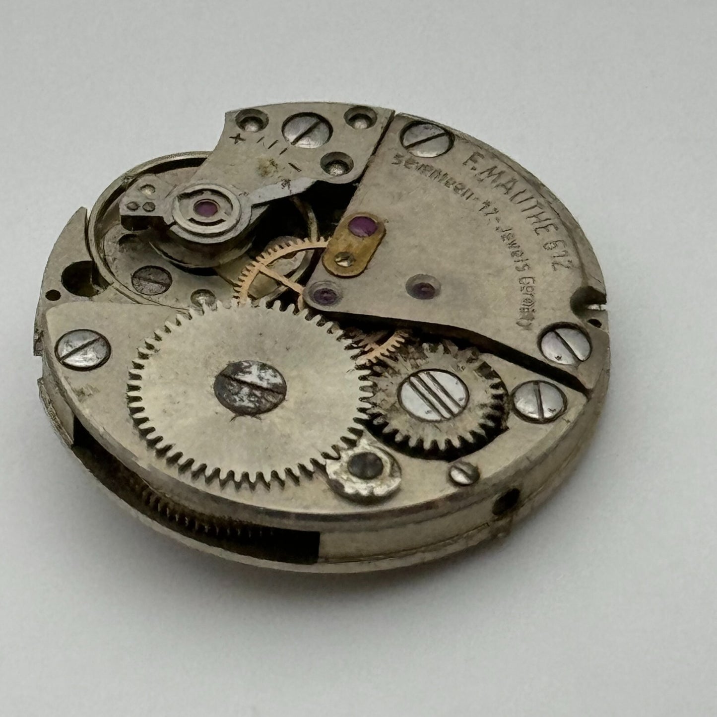 23.8mm F.Mauthe 612 German Manual Wind 17 Jewels Watch Movement Vintage PARTS