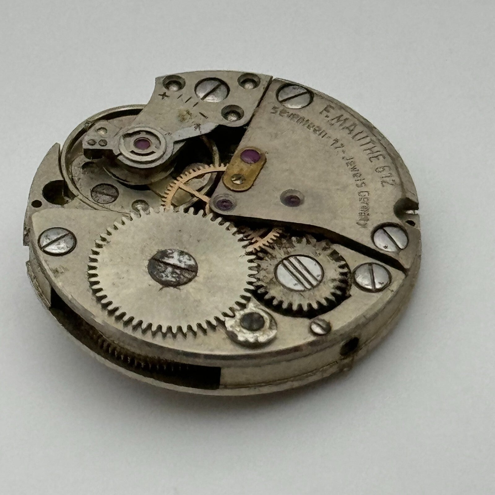 23.8mm F.Mauthe 612 German Manual Wind 17 Jewels Watch Movement Vintage PARTS