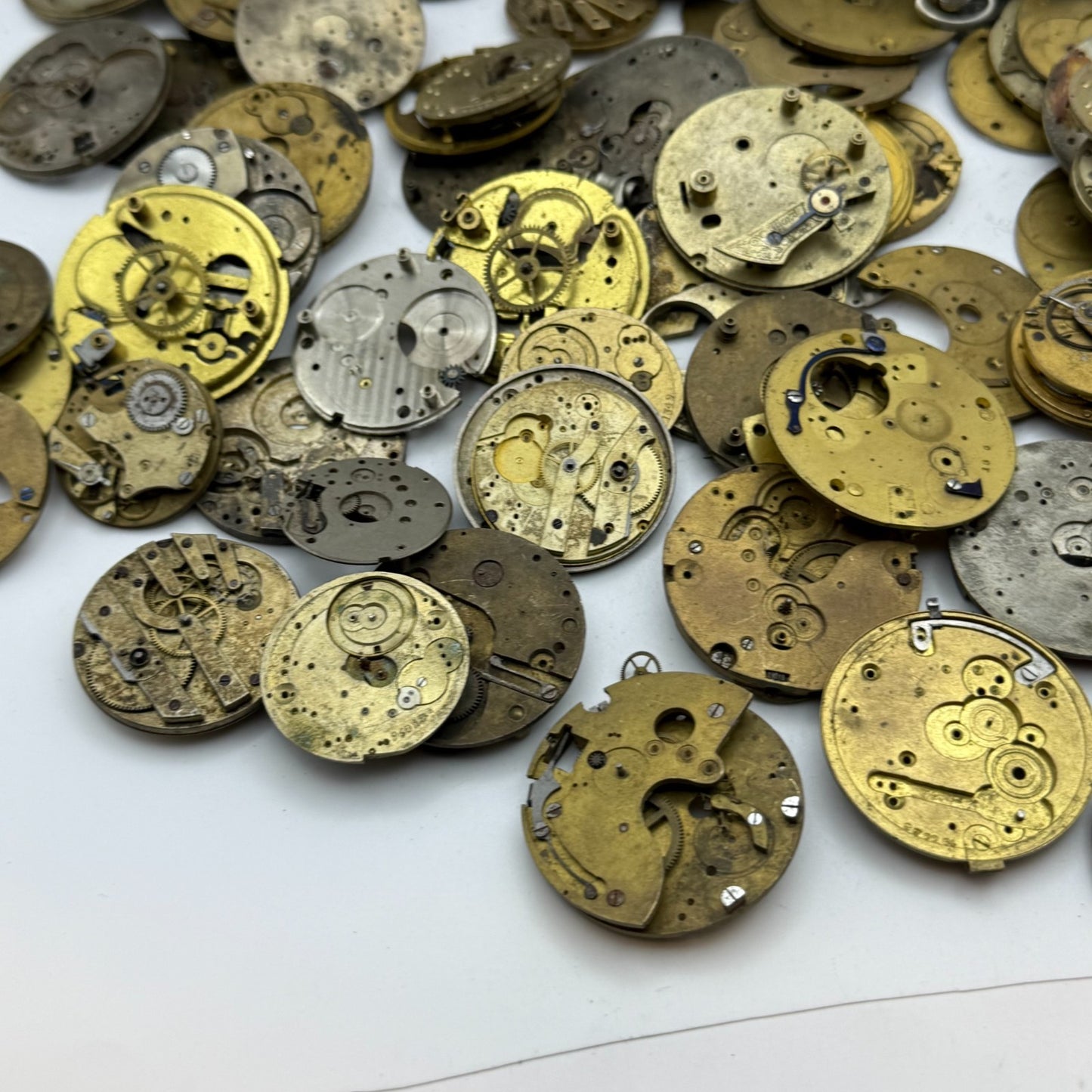 Large Bundle Of Antique Partial Pocket Watch Movements Joblot PARTS REPAIR SPARE