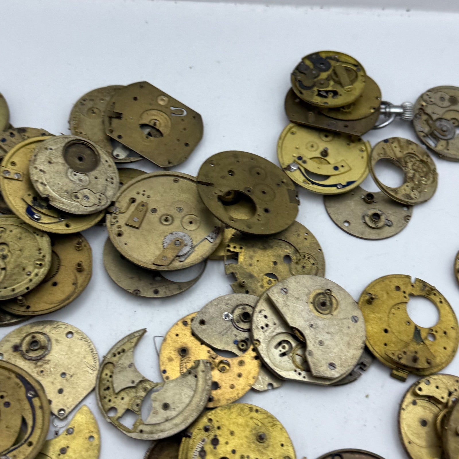 Large Bundle Of Antique Partial Pocket Watch Movements Joblot PARTS REPAIR SPARE