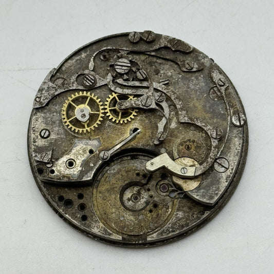 42.9mm Unidentified Chronograph Pocket Watch Movement FOR PARTS Restoration