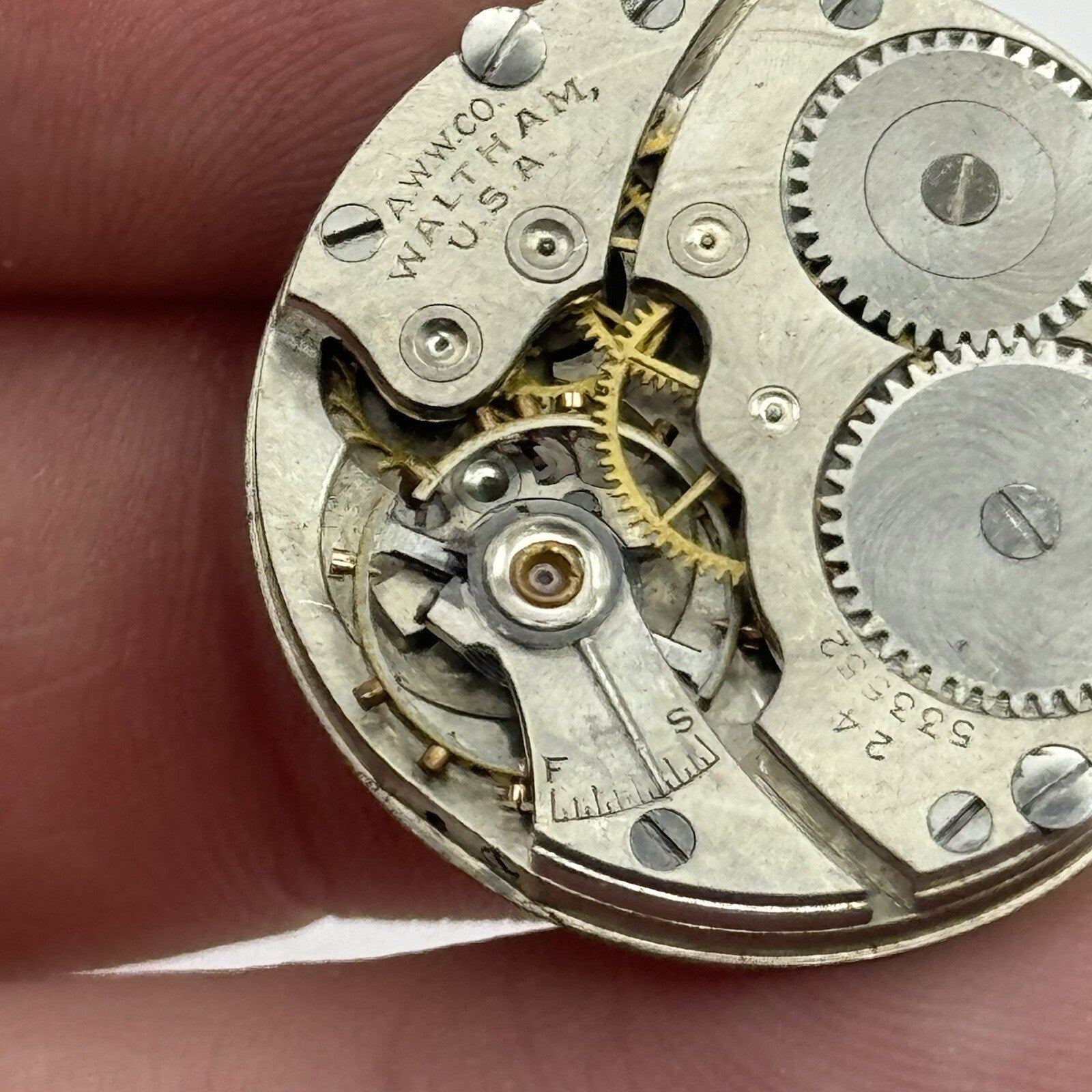 25.3mm Waltham USA Grade 561 Model 1898 Manual Wind Watch Movements PARTS REPAIR