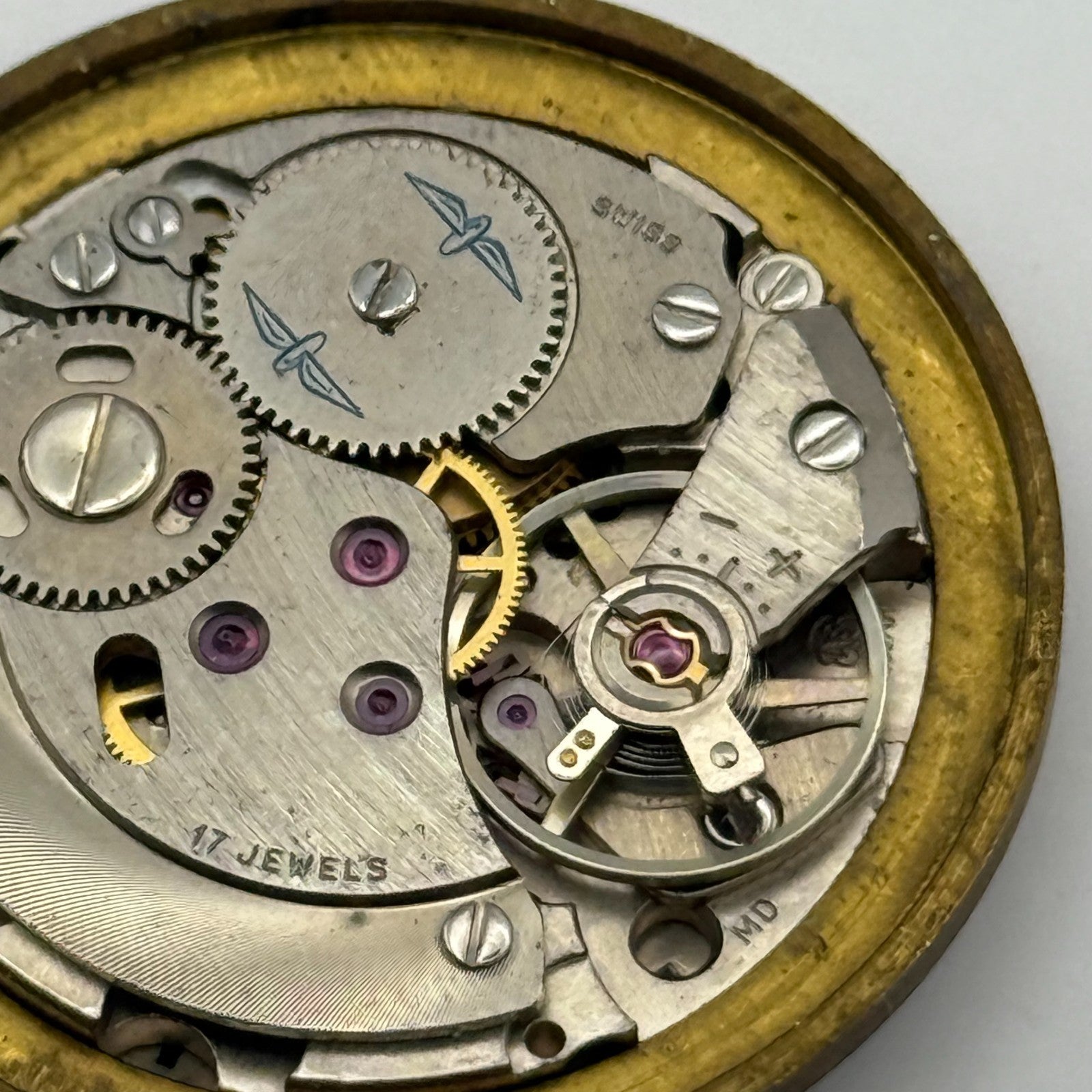 AS 1900/01 Watch Movement Rotary Manual Wind Vintage Swiss Parts Repair 25.2mm