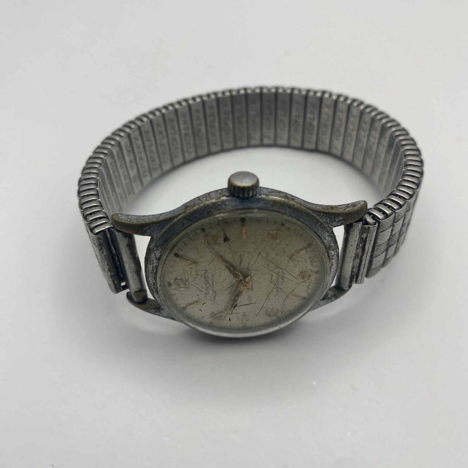 32mm Manual Wind Ensign Sweep Seconds Hand Watch NON WORKING FOR PARTS