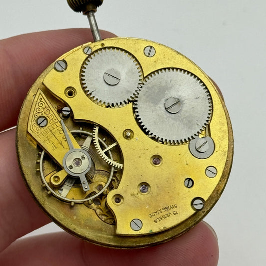 42.9mm Open Face Balance Intact Swiss 15 Jewels Pocket Watch Movement PARTS
