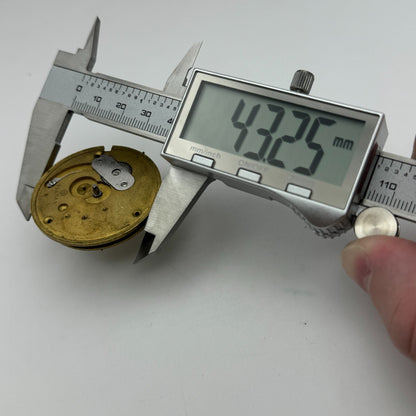 43.2mm Antique J J Pollard Hindley Key Wound Pocket Watch Movement PARTS REPAIR