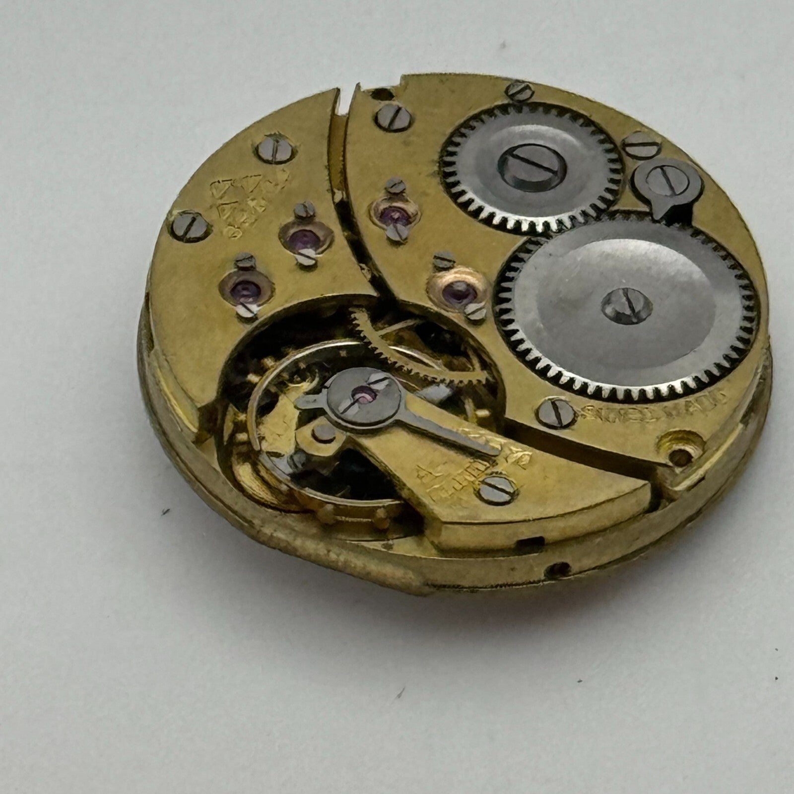 23.6mm Stauffer SS & Co Trench Watch Movement Balance Ok Manual Wind Swiss PARTS