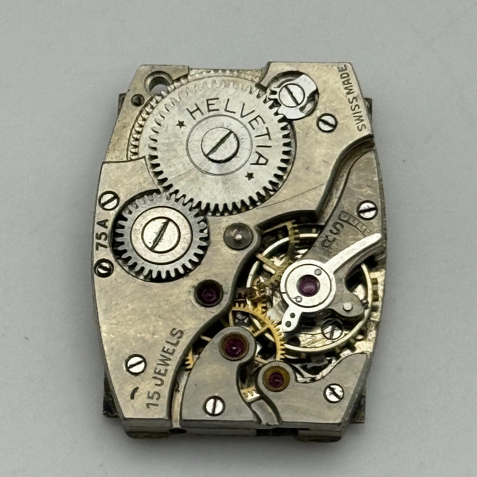 20mm Men's Helvetia 75A Tank Sub Seconds Watch Movement Manual Wind Swiss PARTS