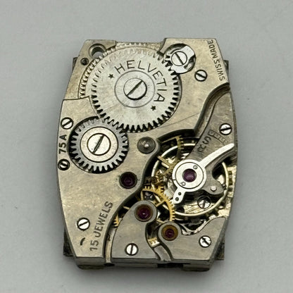 20mm Men's Helvetia 75A Tank Sub Seconds Watch Movement Manual Wind Swiss PARTS
