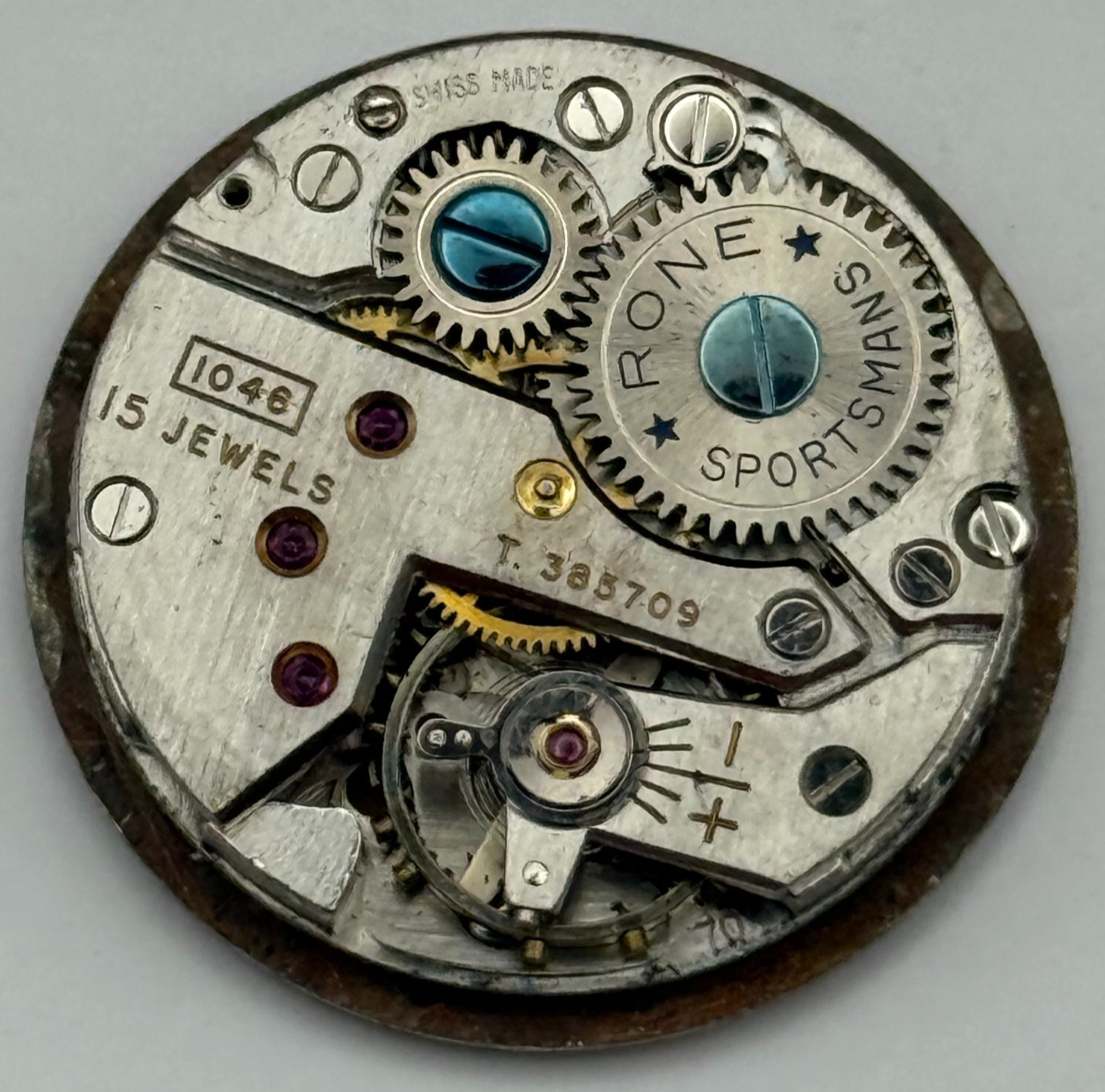 FHF 70 Rone Sportsmans 1046 Watch Movement Manual Wind Vintage Parts 23.5mm