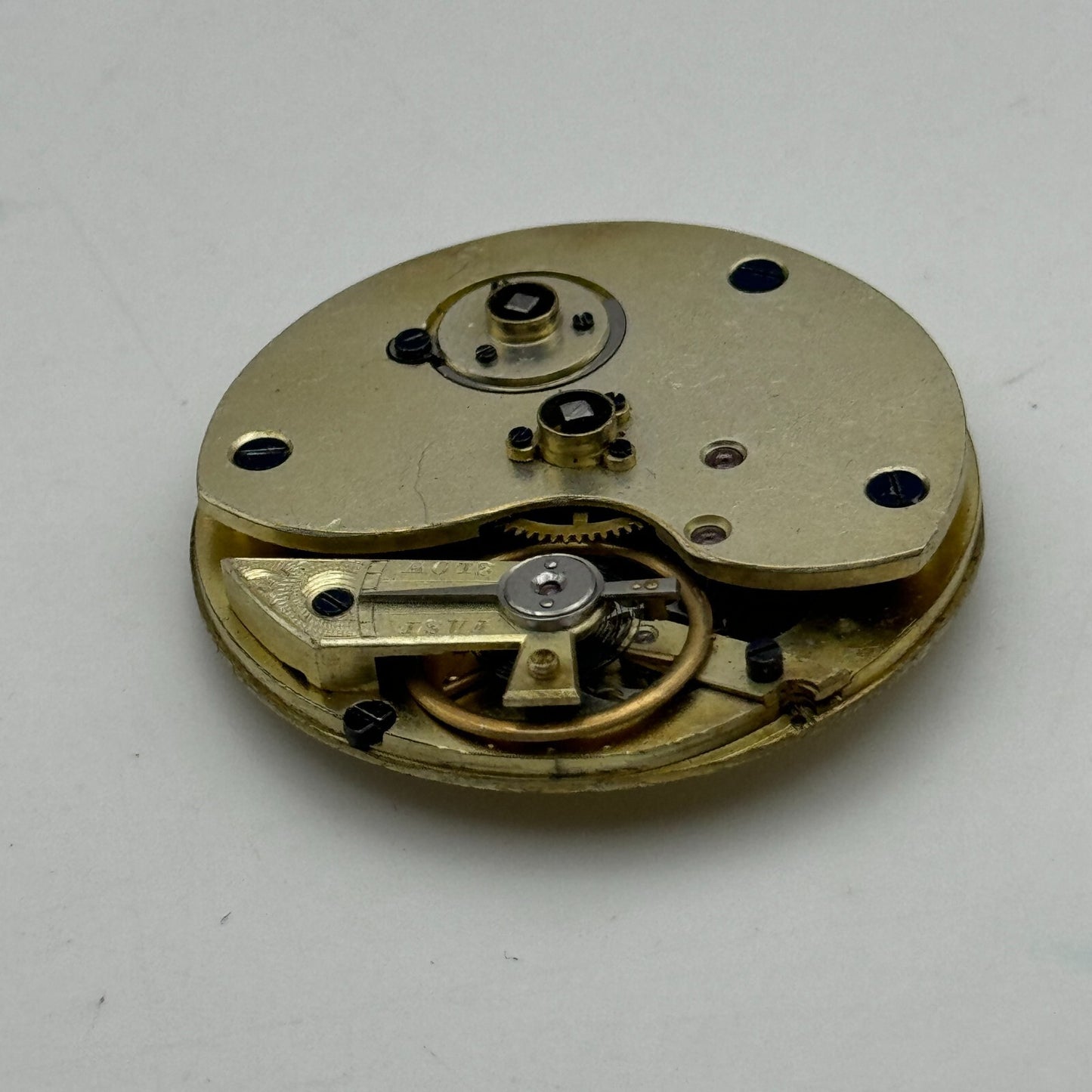 38.5mm Antique Unidentified Key Wound Pocket Watch Movement PARTS SPARES REPAIRS