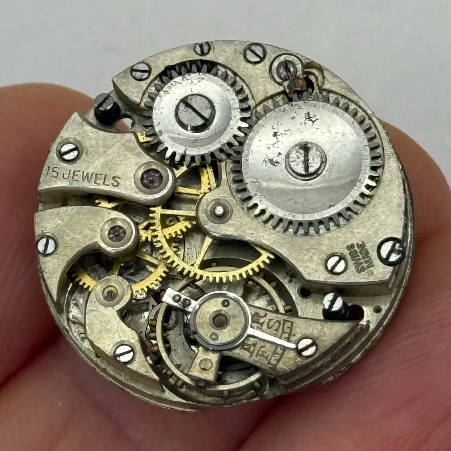 23.7mm Vintage 15 Jewels Trench Watch Movement Swiss Manual Wind PARTS REPAIR