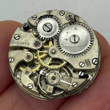 23.7mm Vintage 15 Jewels Trench Watch Movement Swiss Manual Wind PARTS REPAIR