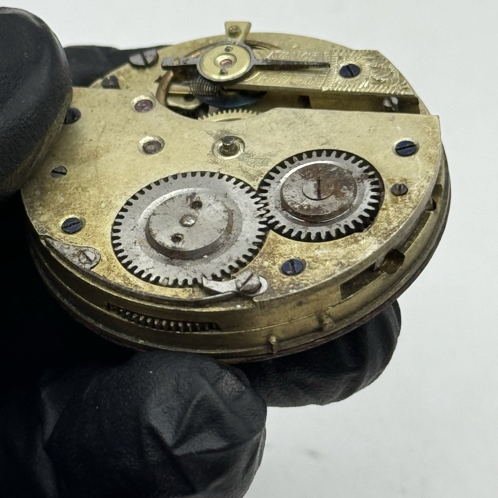 41.2mm Antique Top Wind Roman Numerals Pocket Watch Movement - PARTS REPAIR