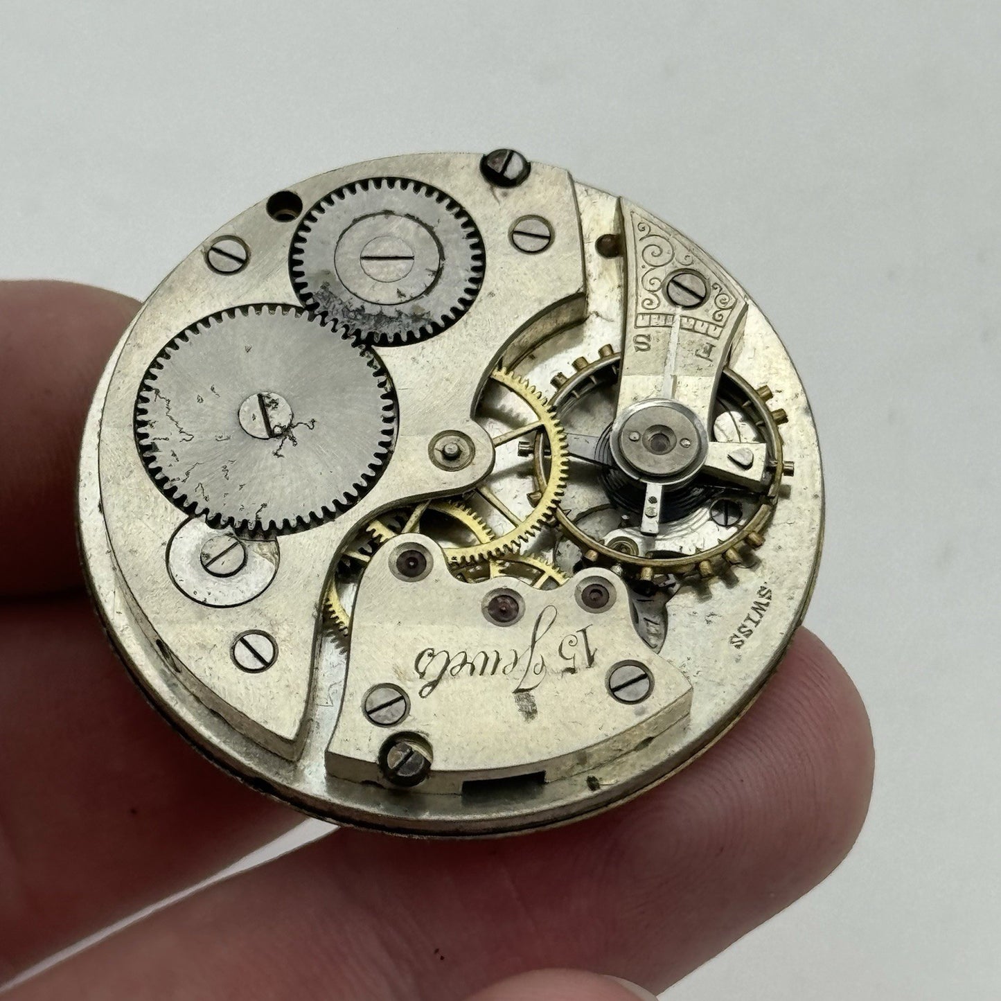 39.6mm 24 Hour Dial RB Maybee Fort William Open Face Pocket Watch Movement PARTS
