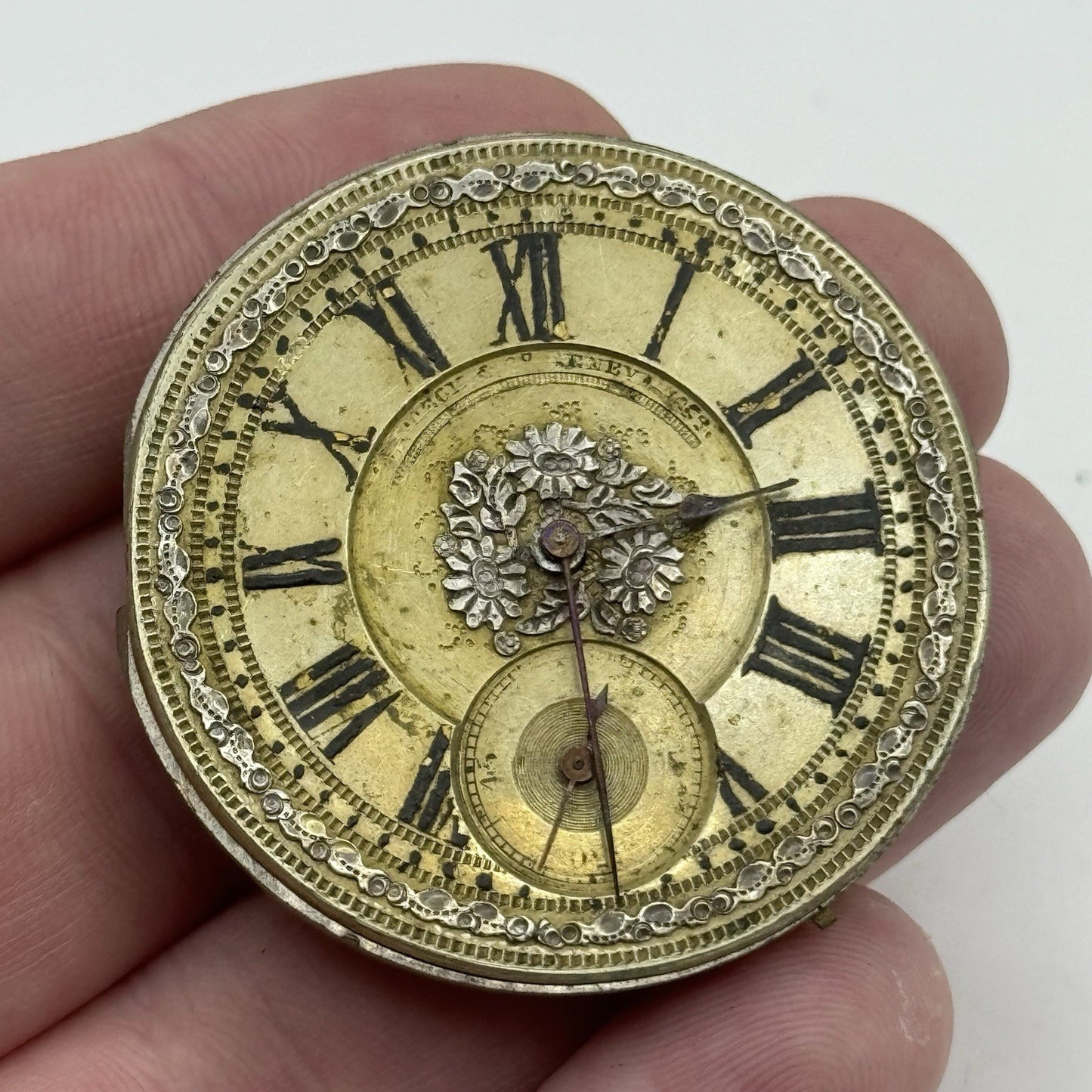 42.8mm Rare Antique Pateck & Co Geneva Swiss Pocket Watch Movement TO RESTORE