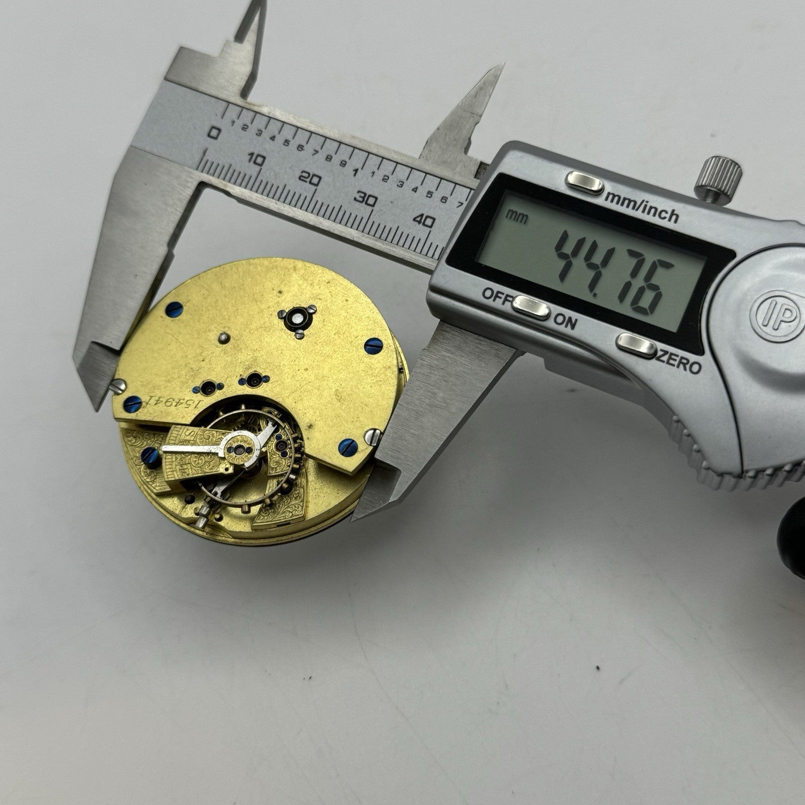 47.2mm Antique English Chronograph Pocket Watch Movement - PARTS REPAIR SPARES