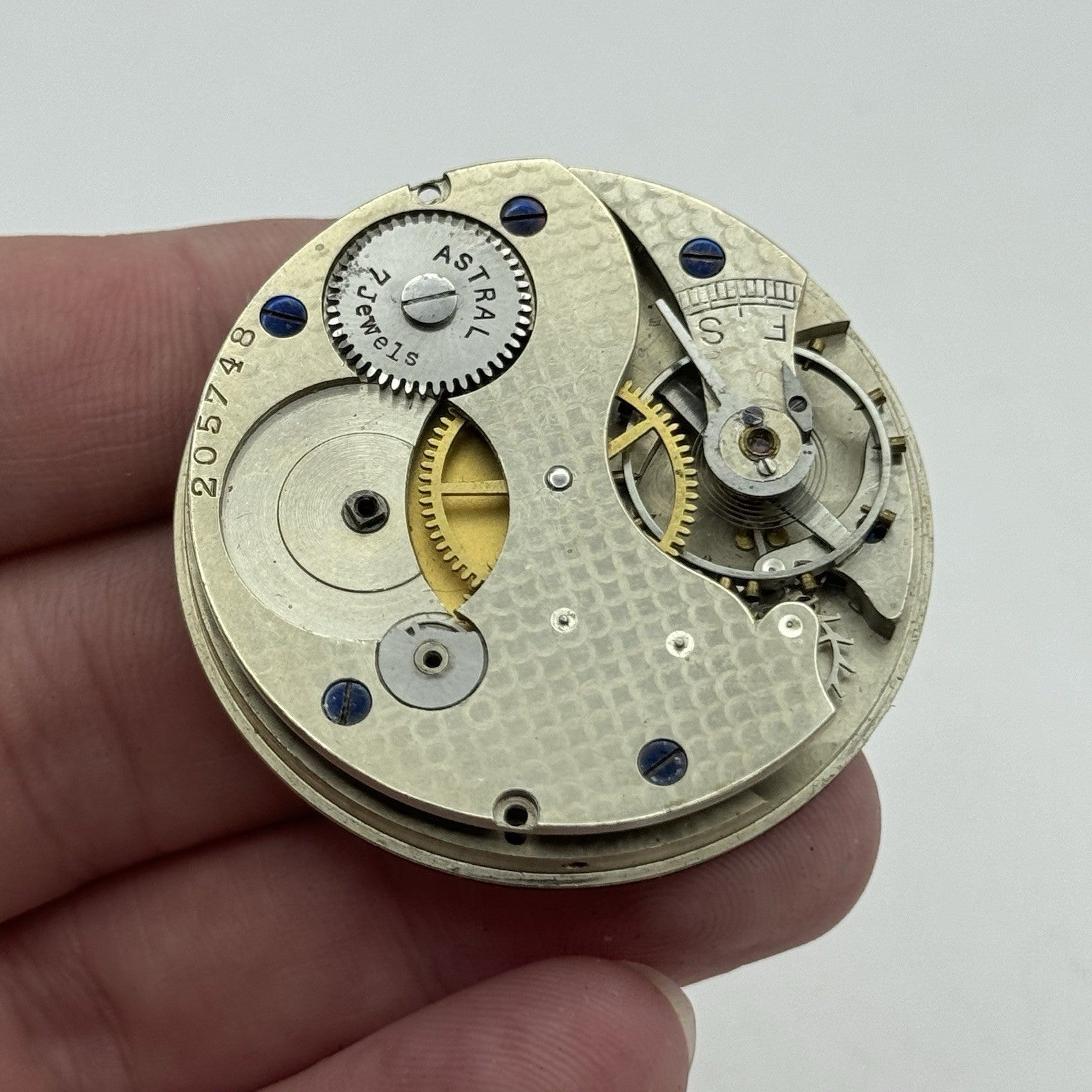 43.1mm Coventry Astral English Hunter 7 Jewel Pocket Watch Movement PARTS REPAIR