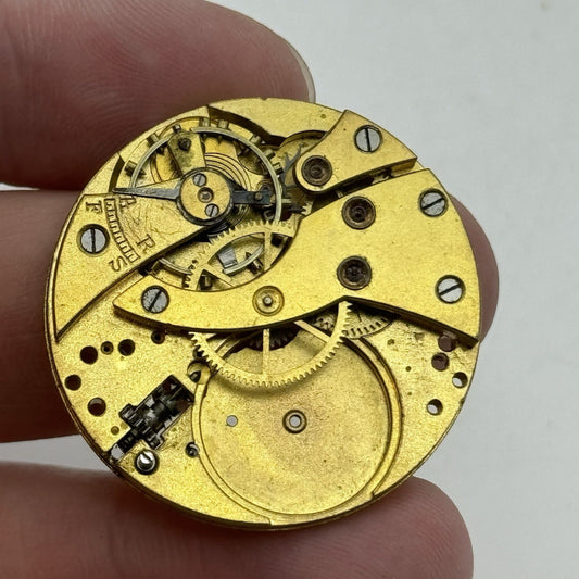 34.2mm Unidentified Partial Pocket Watch Movement SPARES REPAIRS PARTS