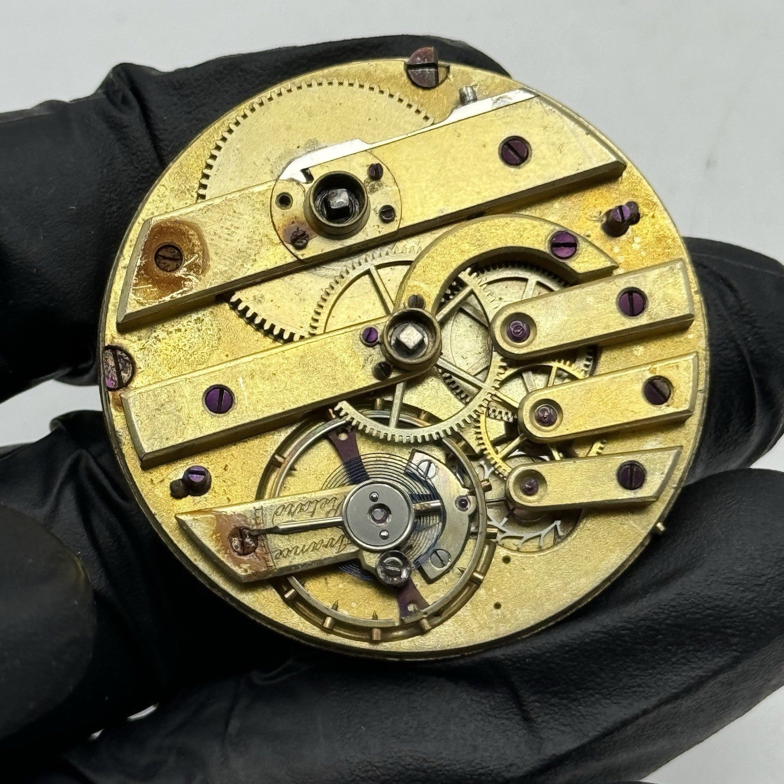 43.3mm Running Antique High Grade Cylinder Escapement Pocket Watch Movement PART