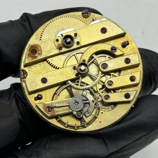 43.3mm Running Antique High Grade Cylinder Escapement Pocket Watch Movement PART