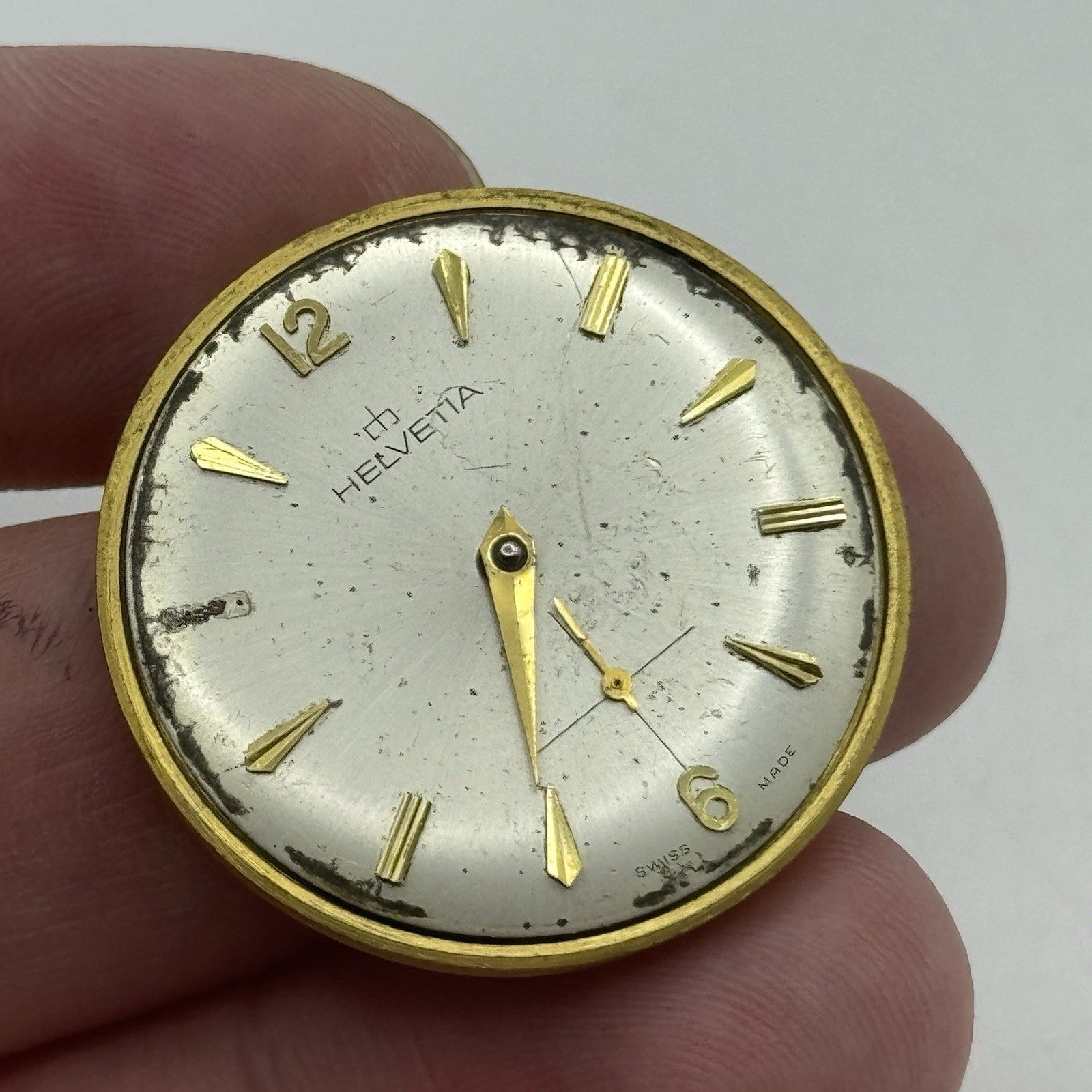 30.9mm Helvetia Cal 80C Manual Wind Watch Movement - Good Balance PARTS REPAIR