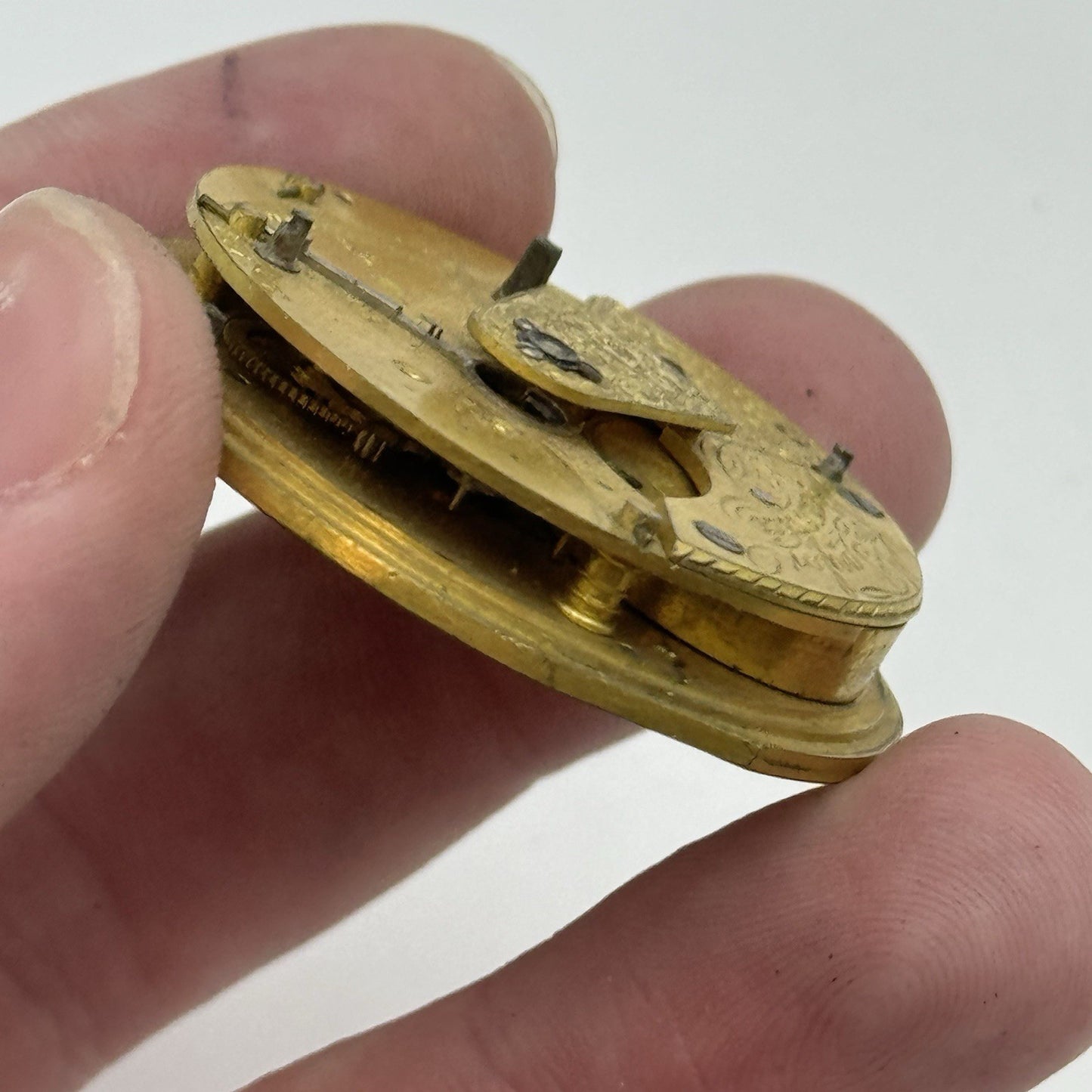 40.9mm Antique Joseph Taylor Pontefract Fusee Pocket Watch Movement - PARTS