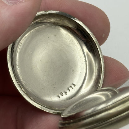 35mm Beautiful Pin Set Clear Case Back Porcelain Dial Fob Pocket Watch - PARTS