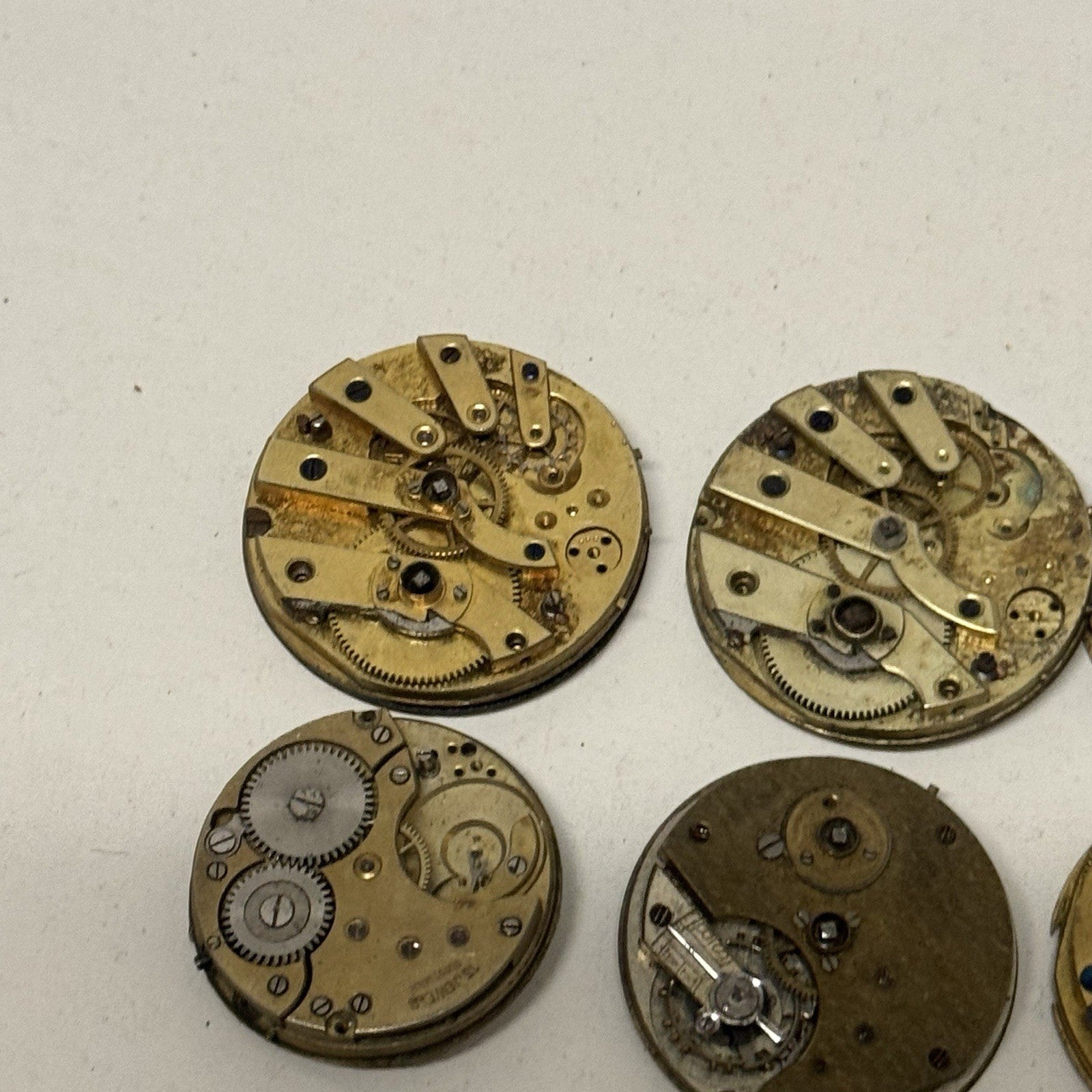 9 x Antique Mixed Pocket Watch Movements Bundle Job Lot Spares Repairs Parts