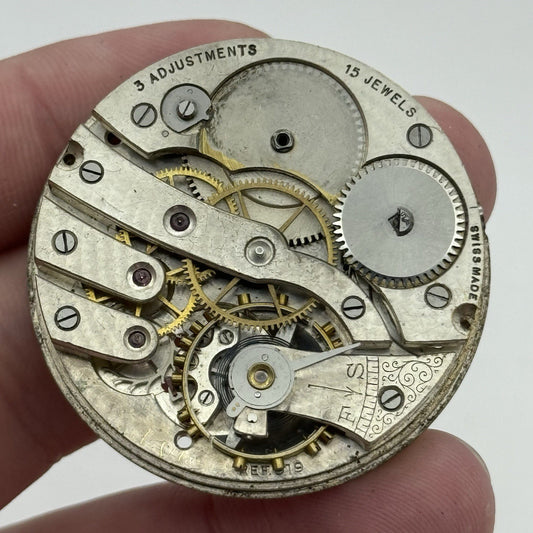 43mm Cyma Tavannes Ref 919 Vintage Swiss Pocket Watch Movement For PARTS REPAIR