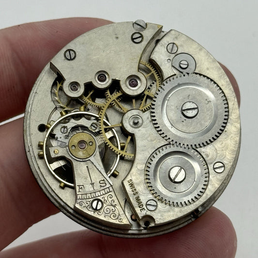 43.1mm M Harrison & Son Liverpool Open Face Pocket Watch Movement PARTS REPAIR