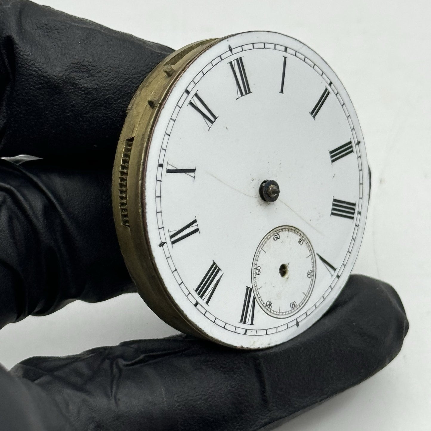 41.2mm Antique Top Wind Roman Numerals Pocket Watch Movement - PARTS REPAIR