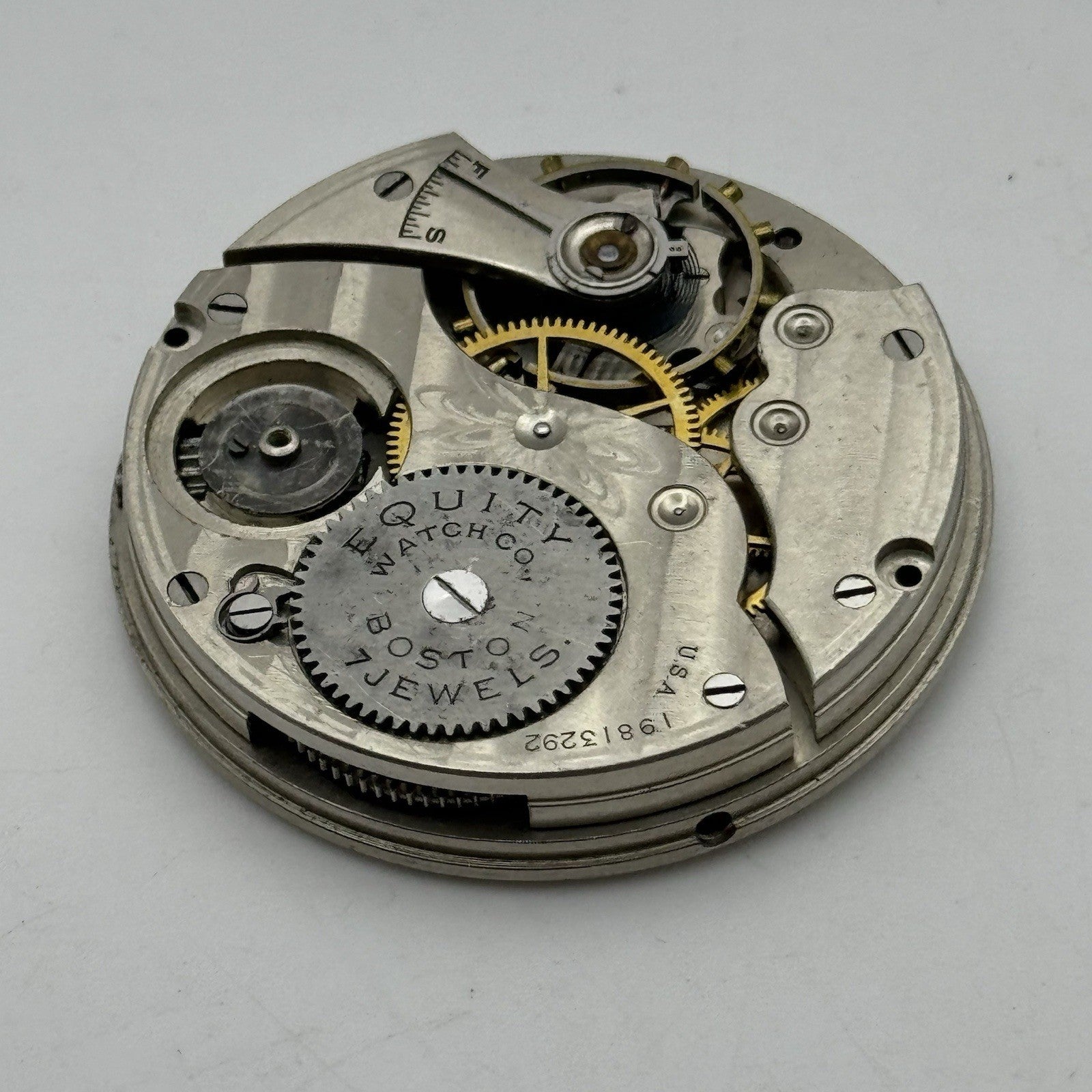 43.3mm Equity Watch Co Boston Open Face American Pocket Watch Movement PARTS