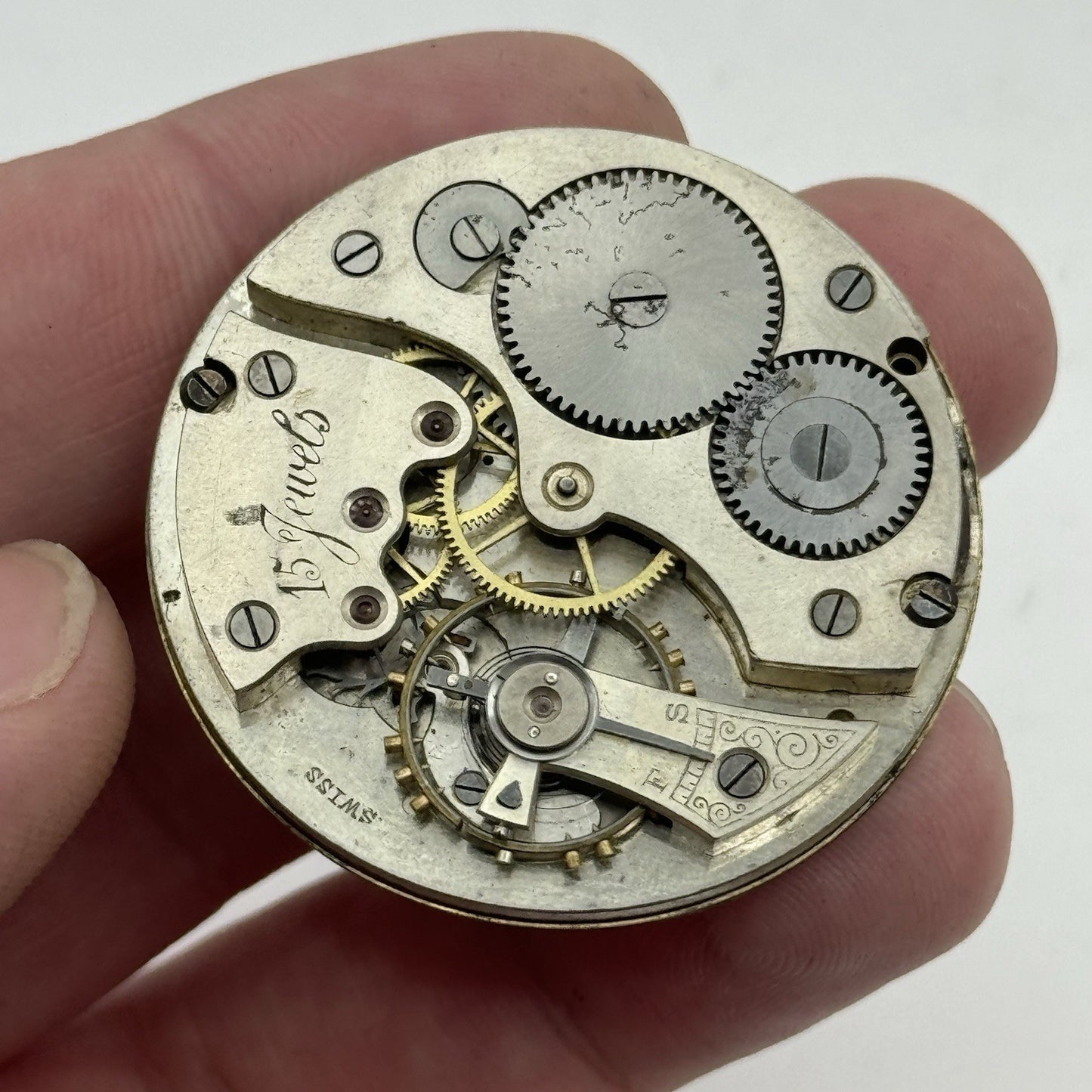 39.6mm 24 Hour Dial RB Maybee Fort William Open Face Pocket Watch Movement PARTS