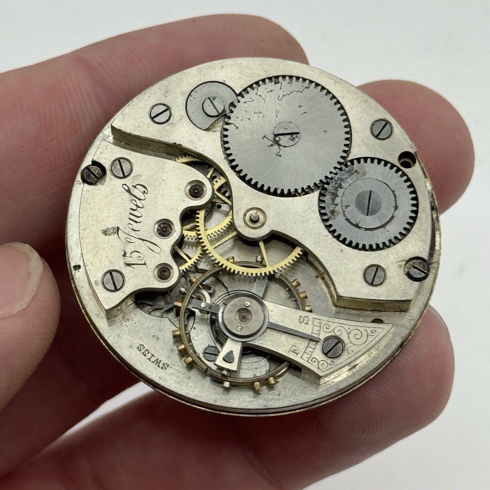 39.6mm 24 Hour Dial RB Maybee Fort William Open Face Pocket Watch Movement PARTS