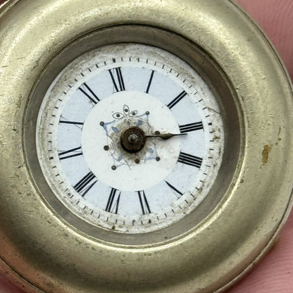 35mm Beautiful Pin Set Clear Case Back Porcelain Dial Fob Pocket Watch - PARTS