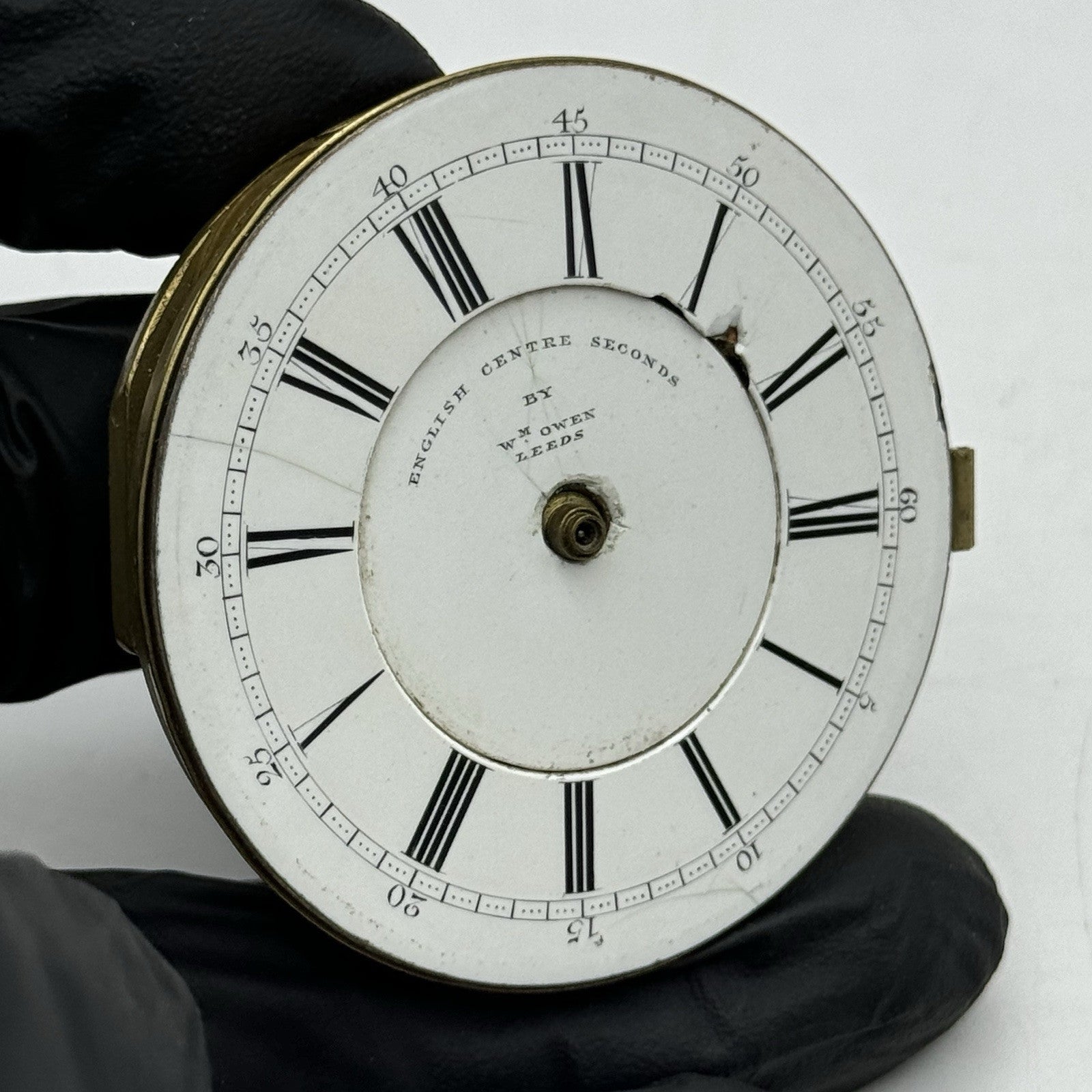 49mm William Owen Leeds Centre Seconds Chronograph Pocket Watch Movement - PARTS