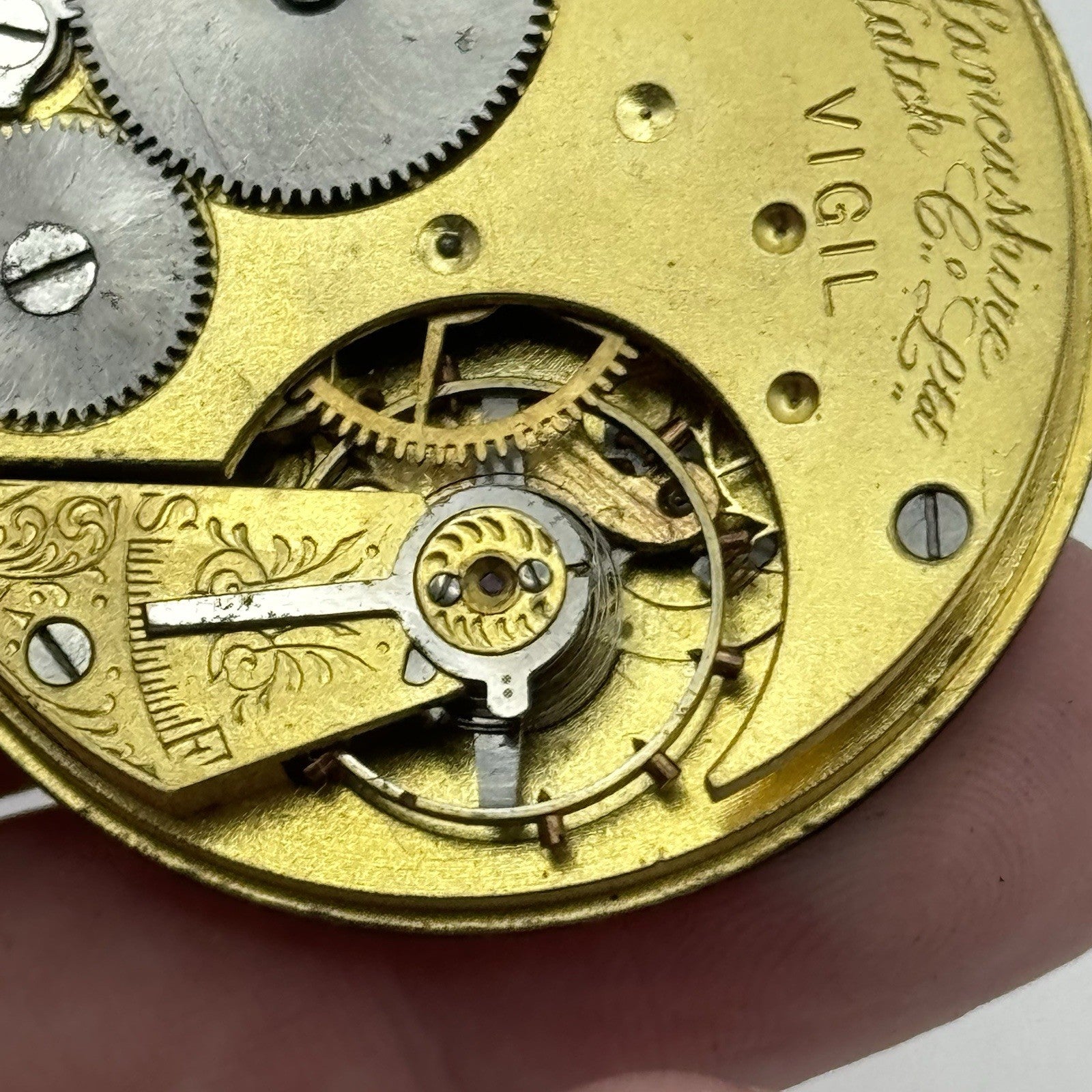 43.2mm Lancashire Watch Co Vigil Prescot Open Face Pocket Watch Movement - PARTS